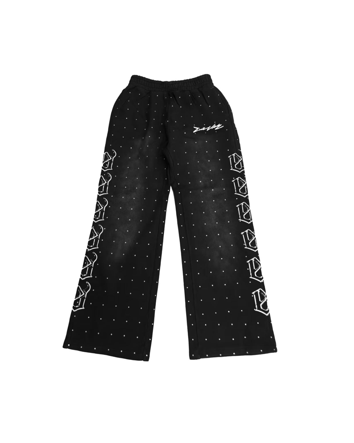 Overdose Rhinestone Pants In black color