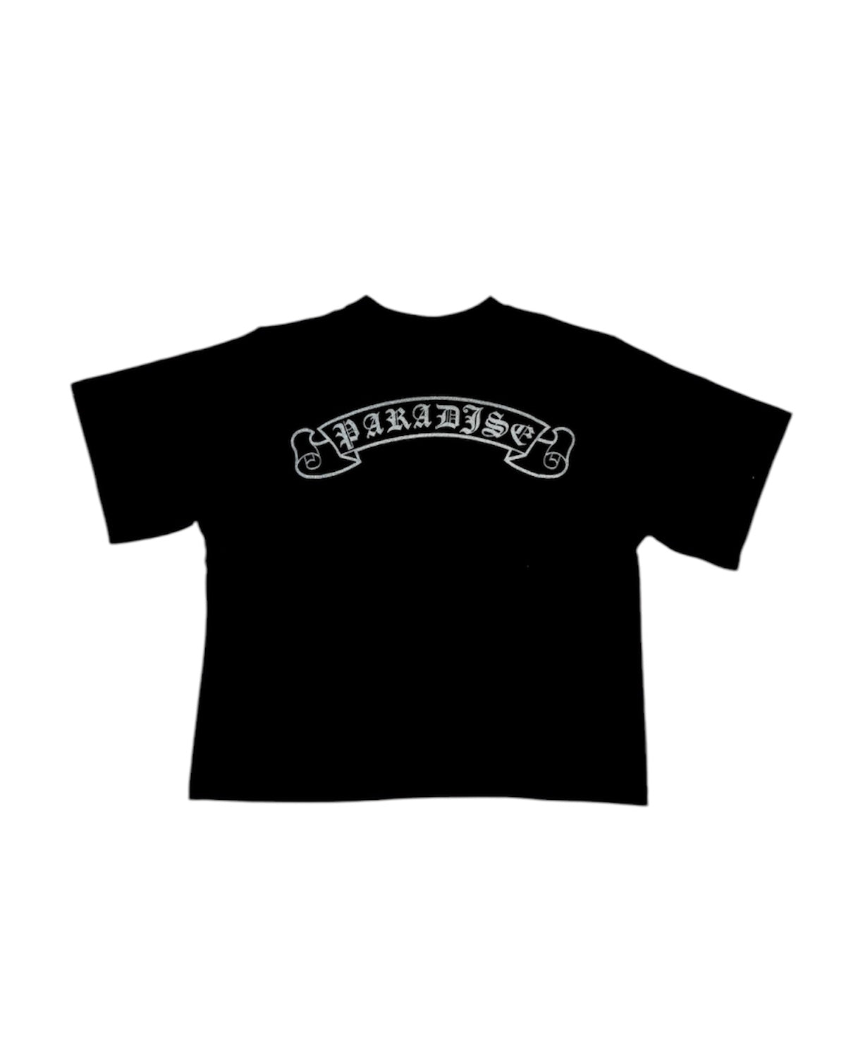 Paradise High Life Crop Tee In Black Color