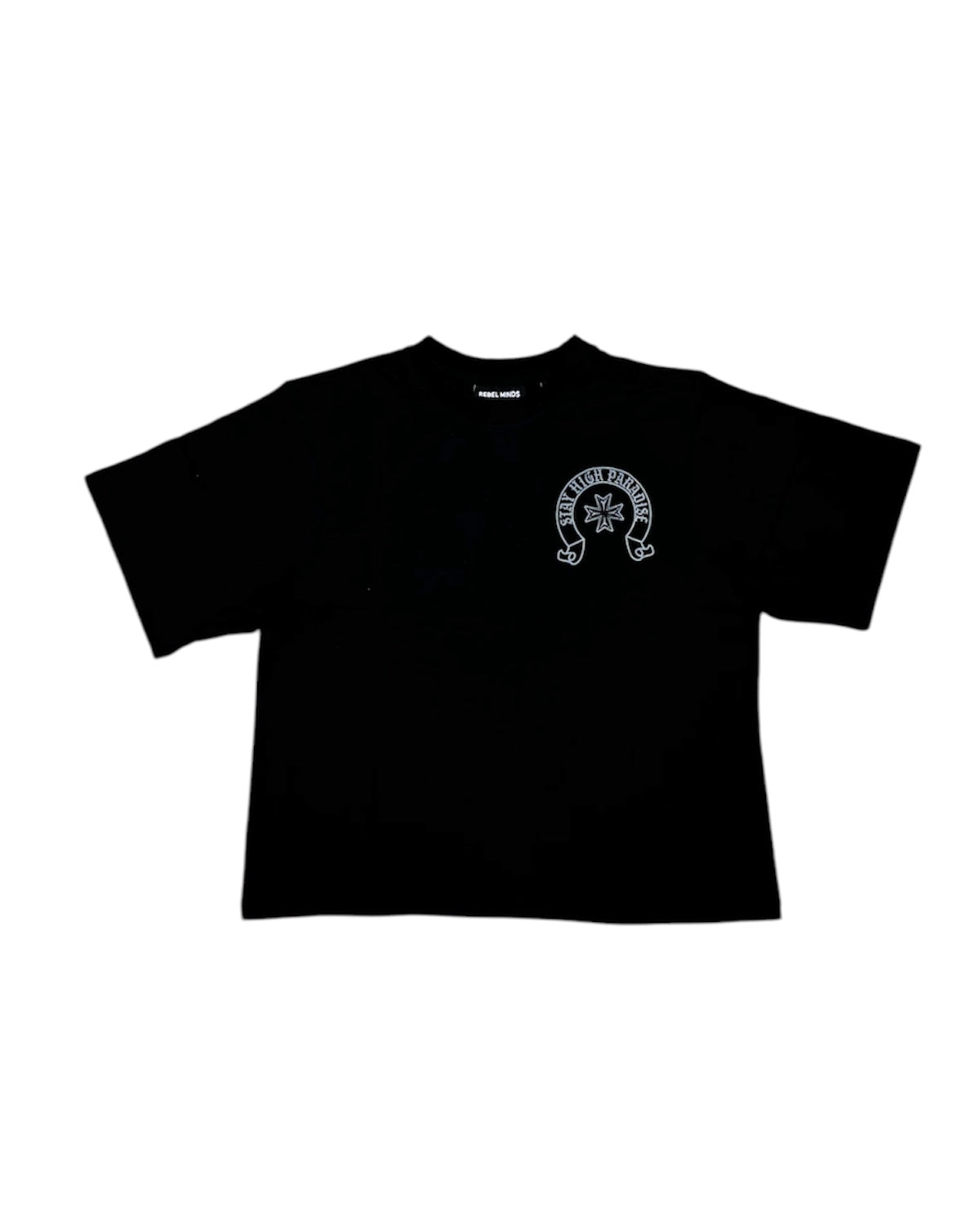 Paradise High Life Crop Tee In Black Color