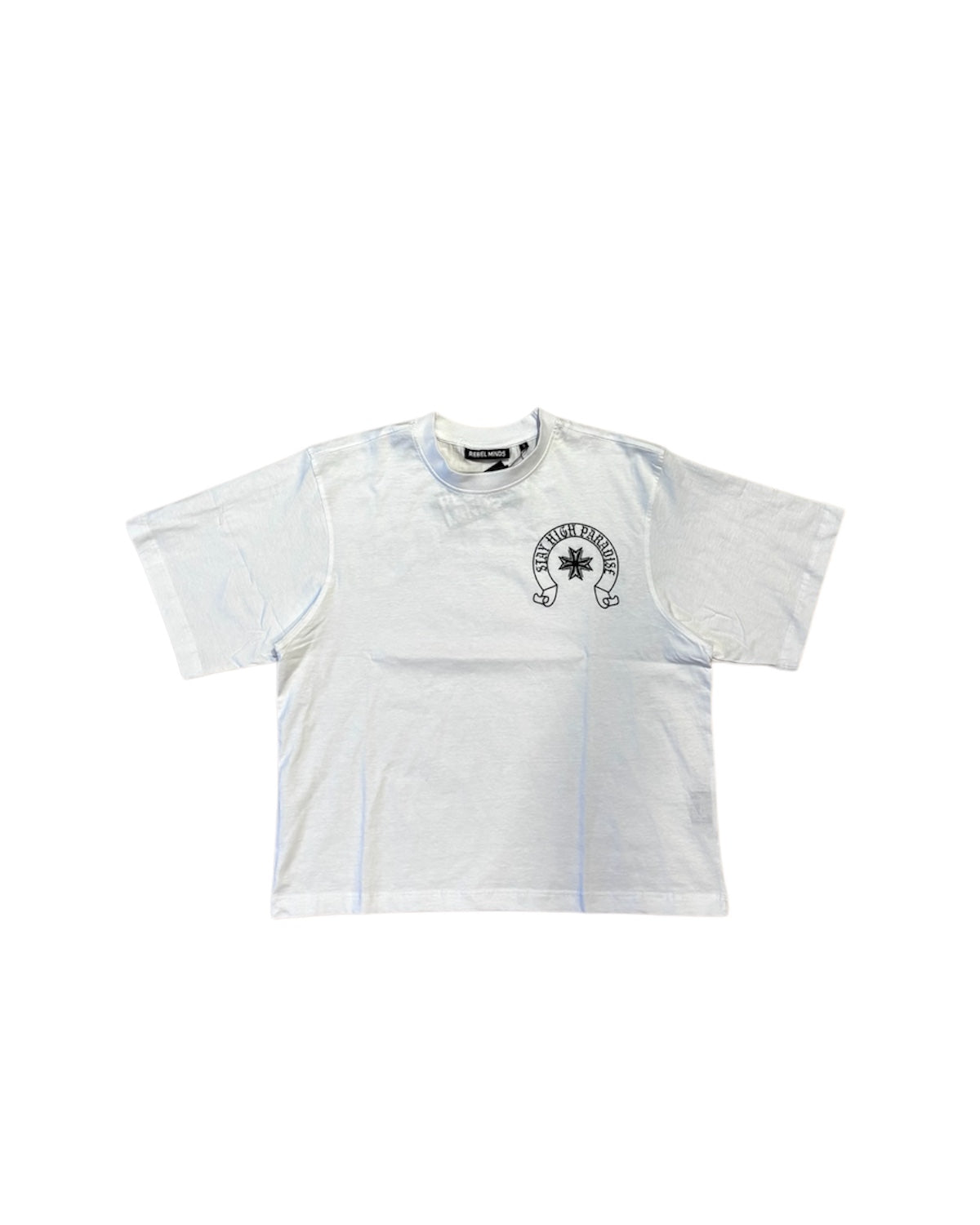 Paradise High Life Crop Tee  In White Color