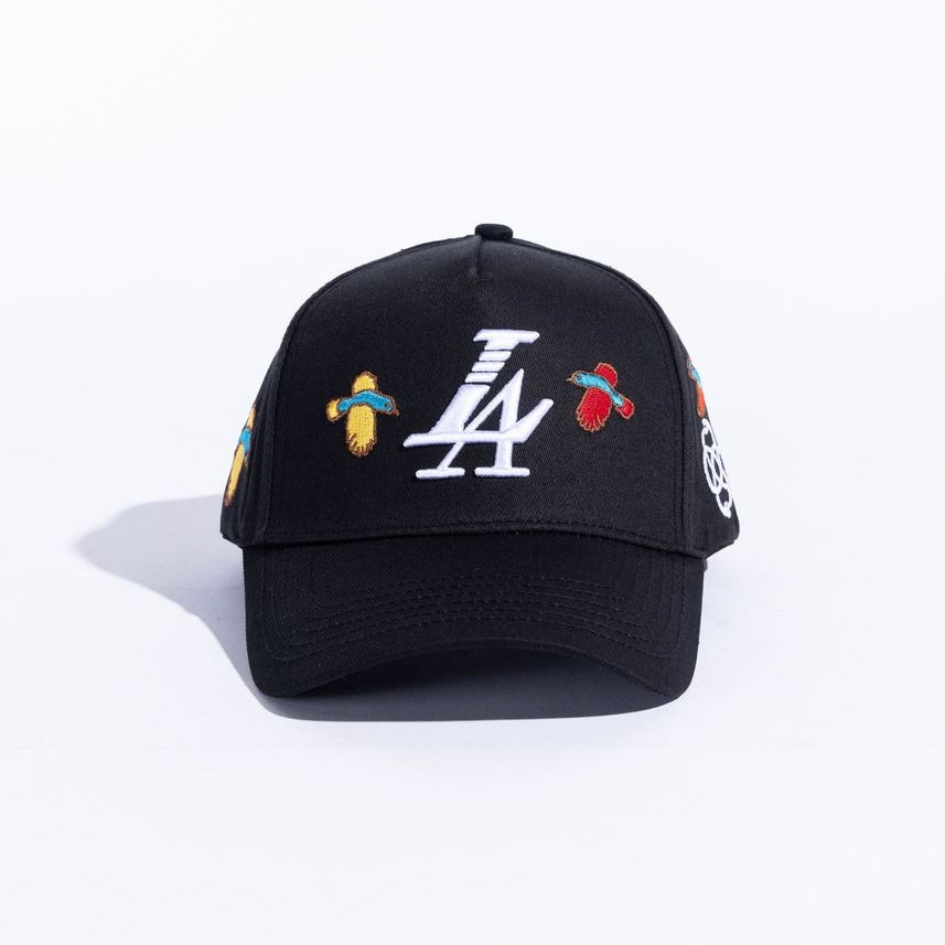 Reference paradise LA birds snapback in black