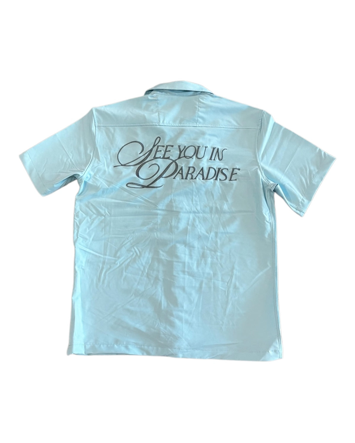paradise camp shirt in blue by jordan craig