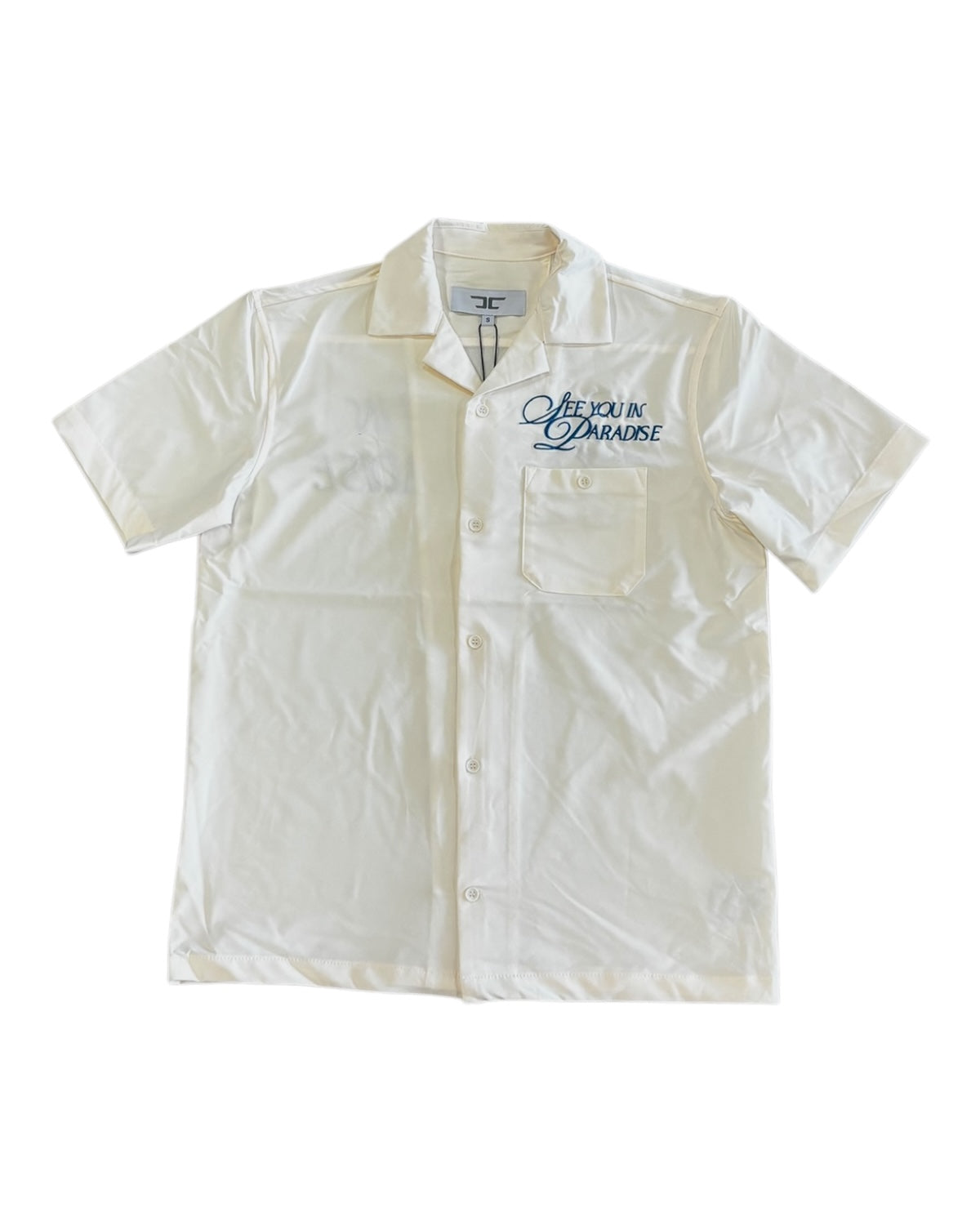 jordan Craig paradise camp shirt in cream