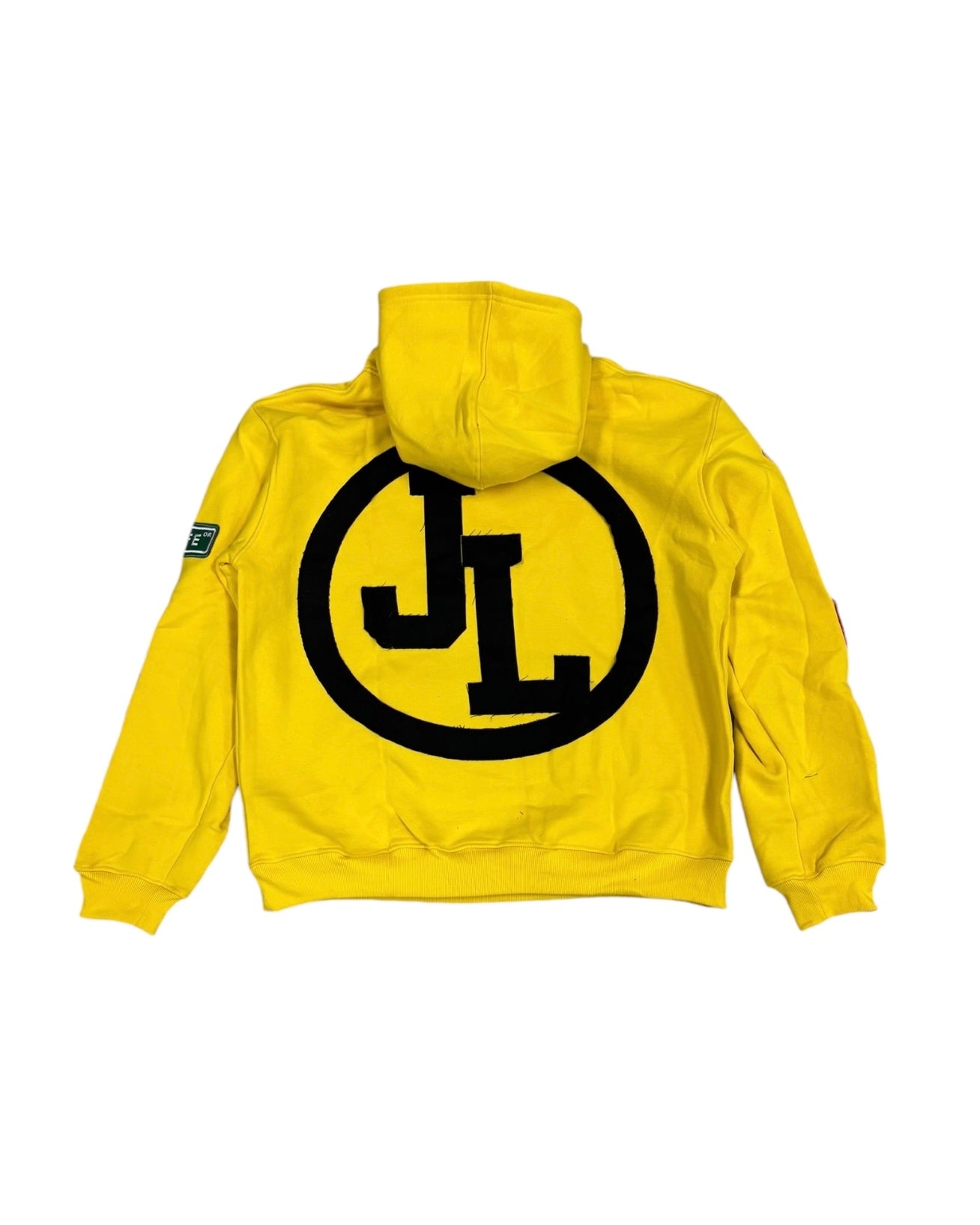 jetlyfe patched up flare set hoodie in yellow