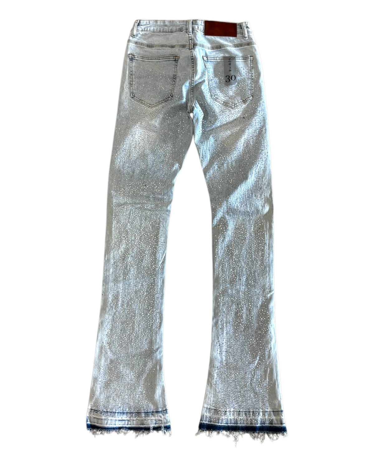 Distressed Rhinestone Flare Jeans