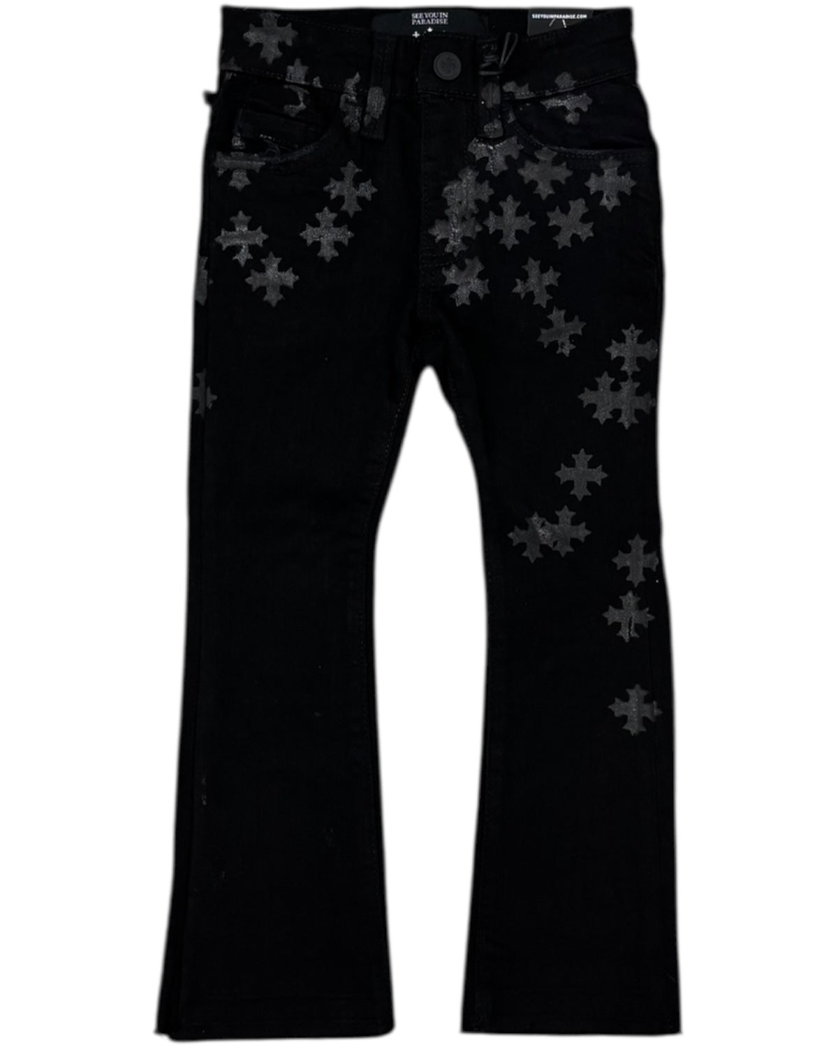 Toddler's Faded Crosses Jeans