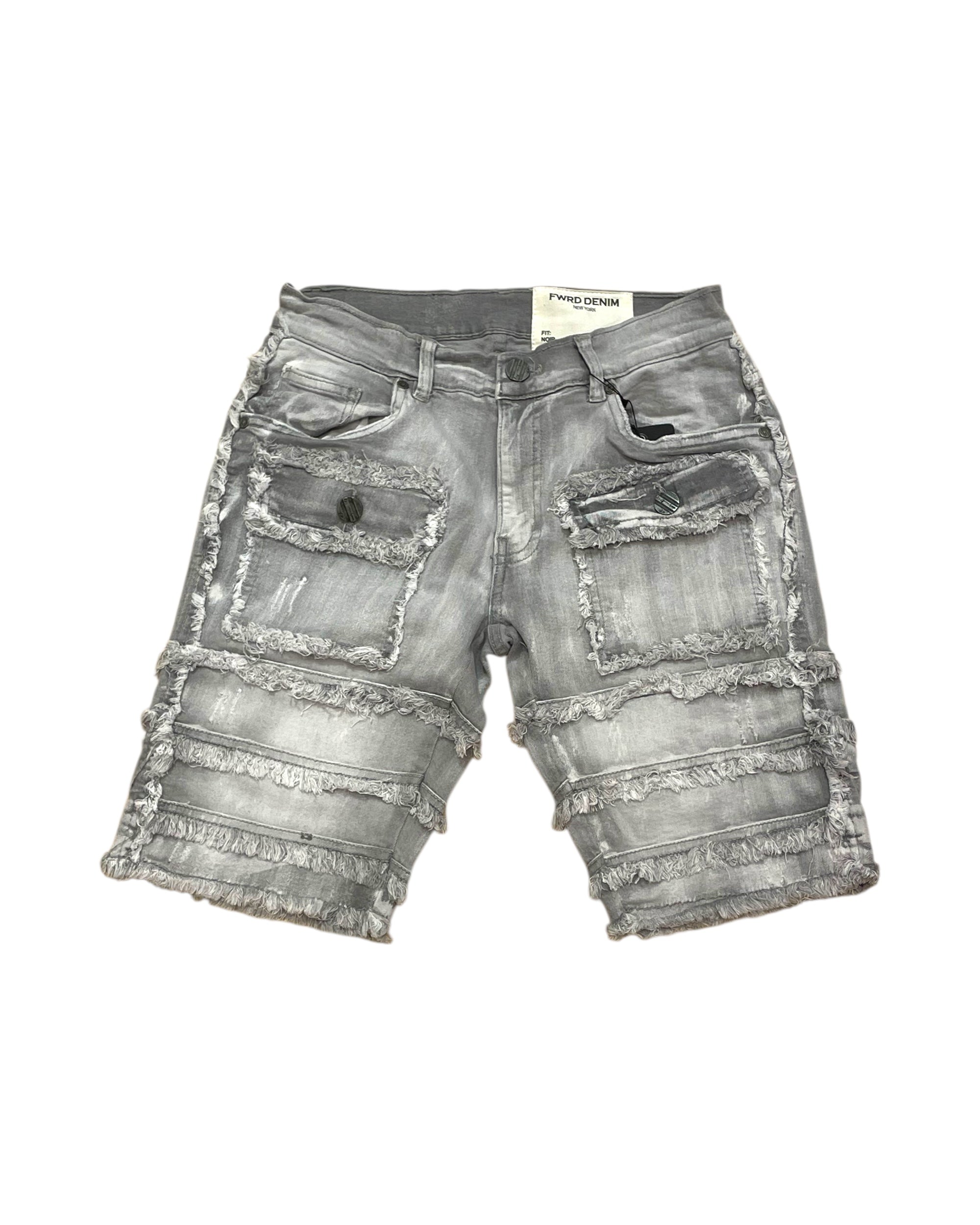 Patchwork Denim Shorts
