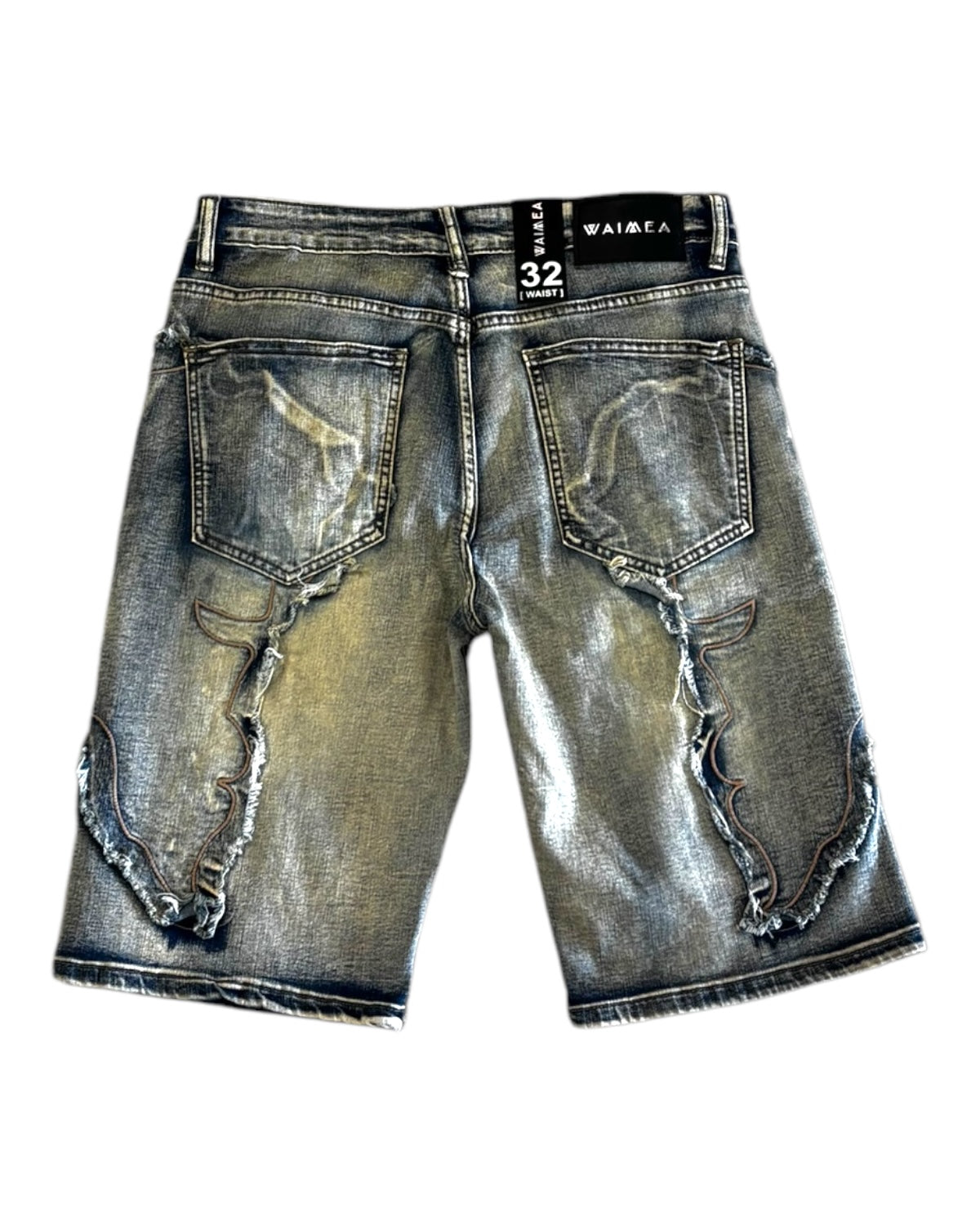 Embroidered Fringe Denim Short