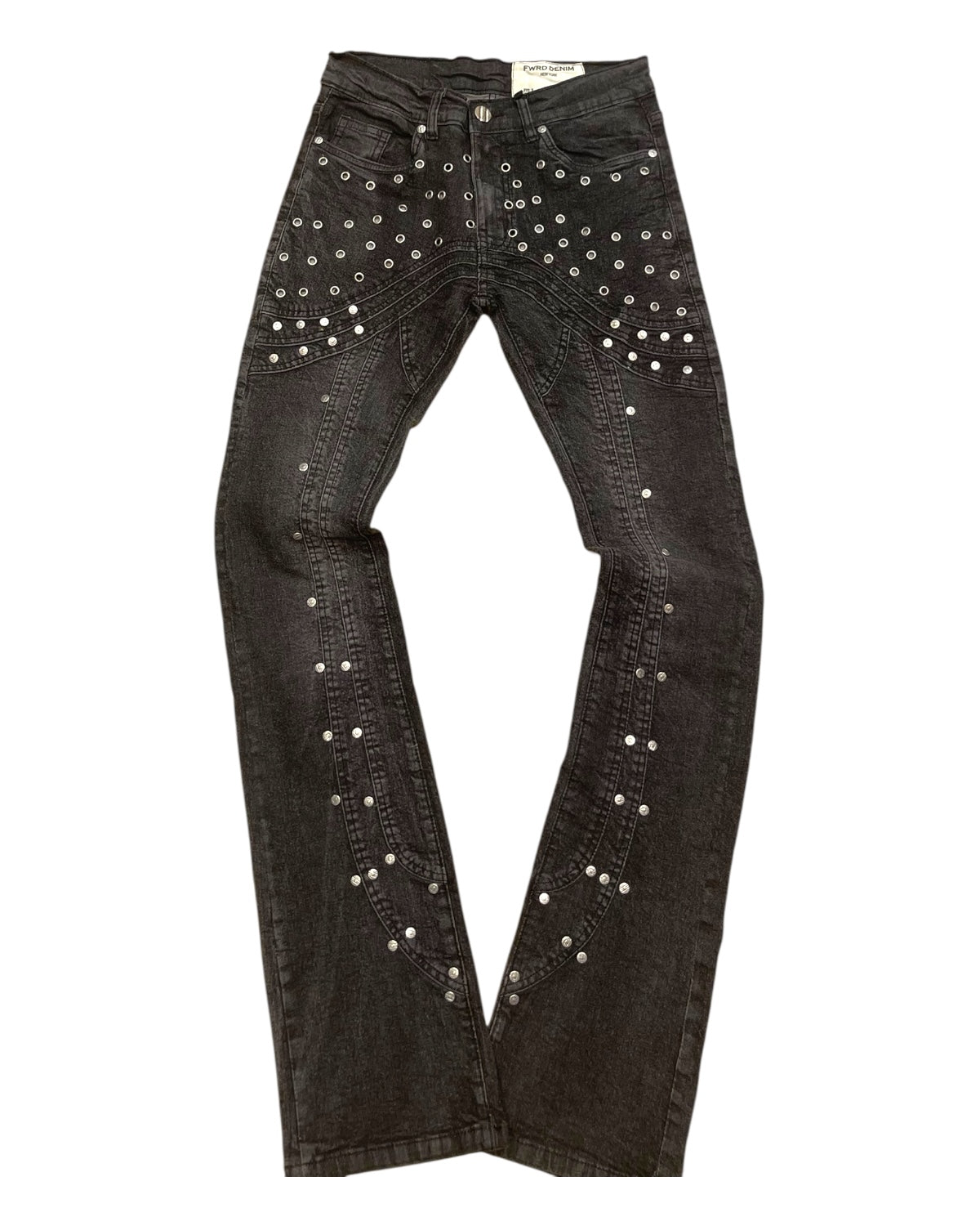 Stacked Rivet Denim Pants