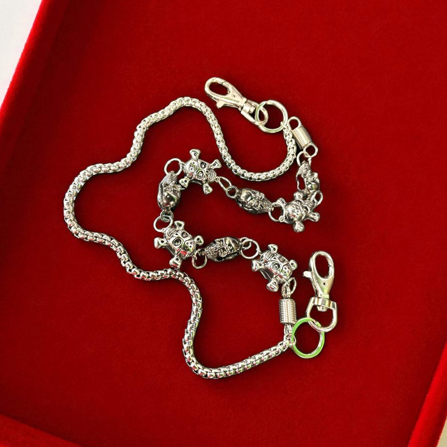 Beaded Cross Bones Wallet Chain