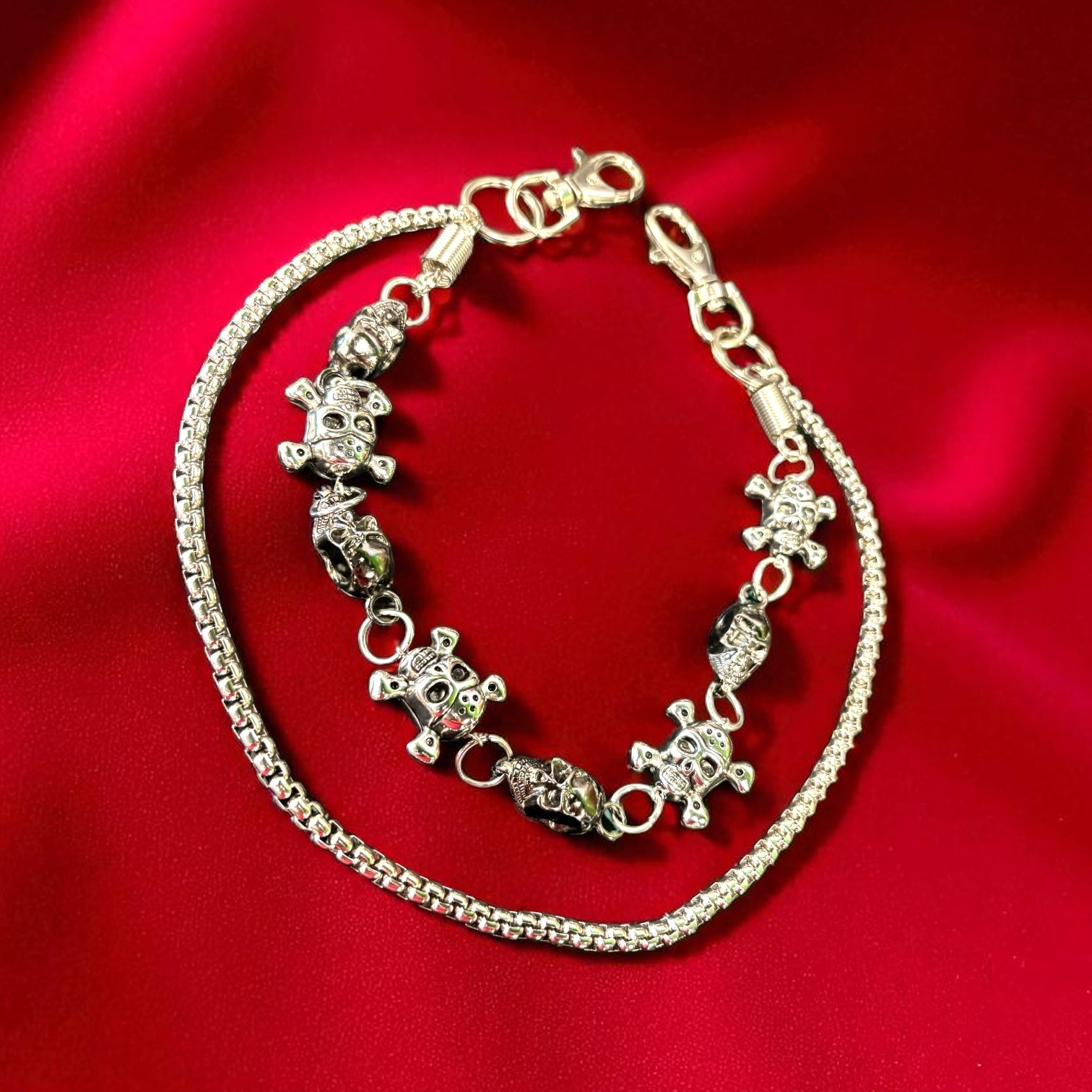 Beaded Cross Bones Wallet Chain