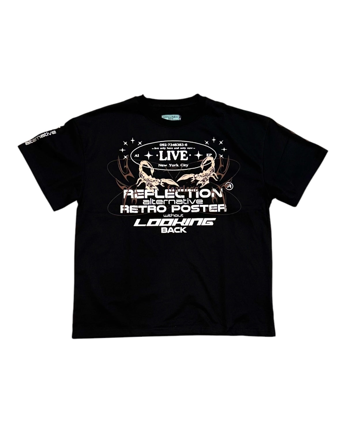 Genuine reflection tee in black
