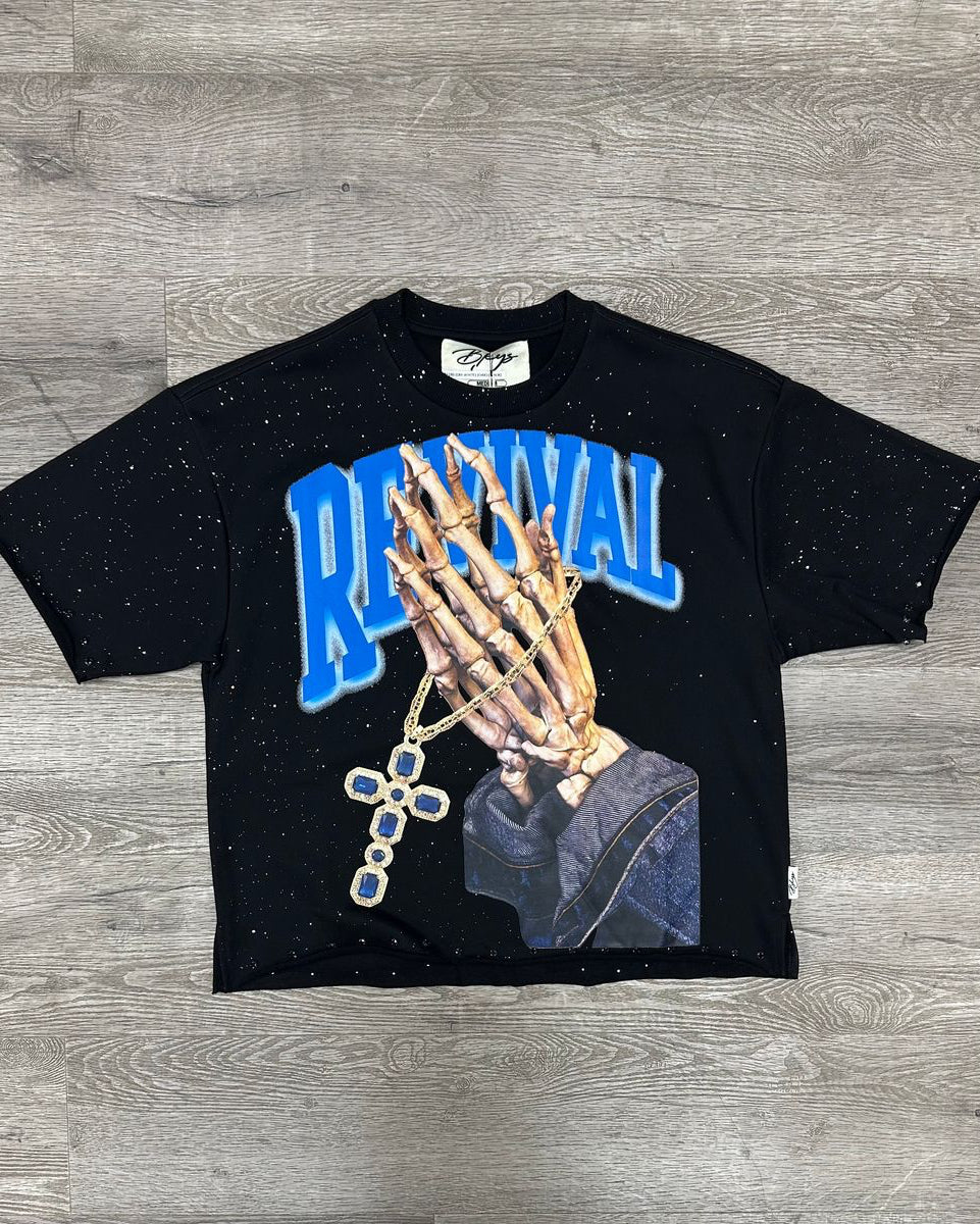 Bkys revival crop tee in black