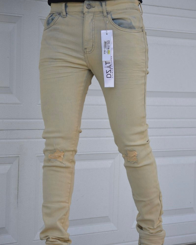 Ripped Knee Slim Jean In ice tint