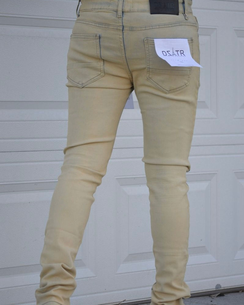 Ripped Knee Slim Jean In ice tint