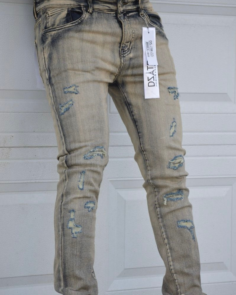 Dzstar Ripped Vintage Stretch Jeans for men