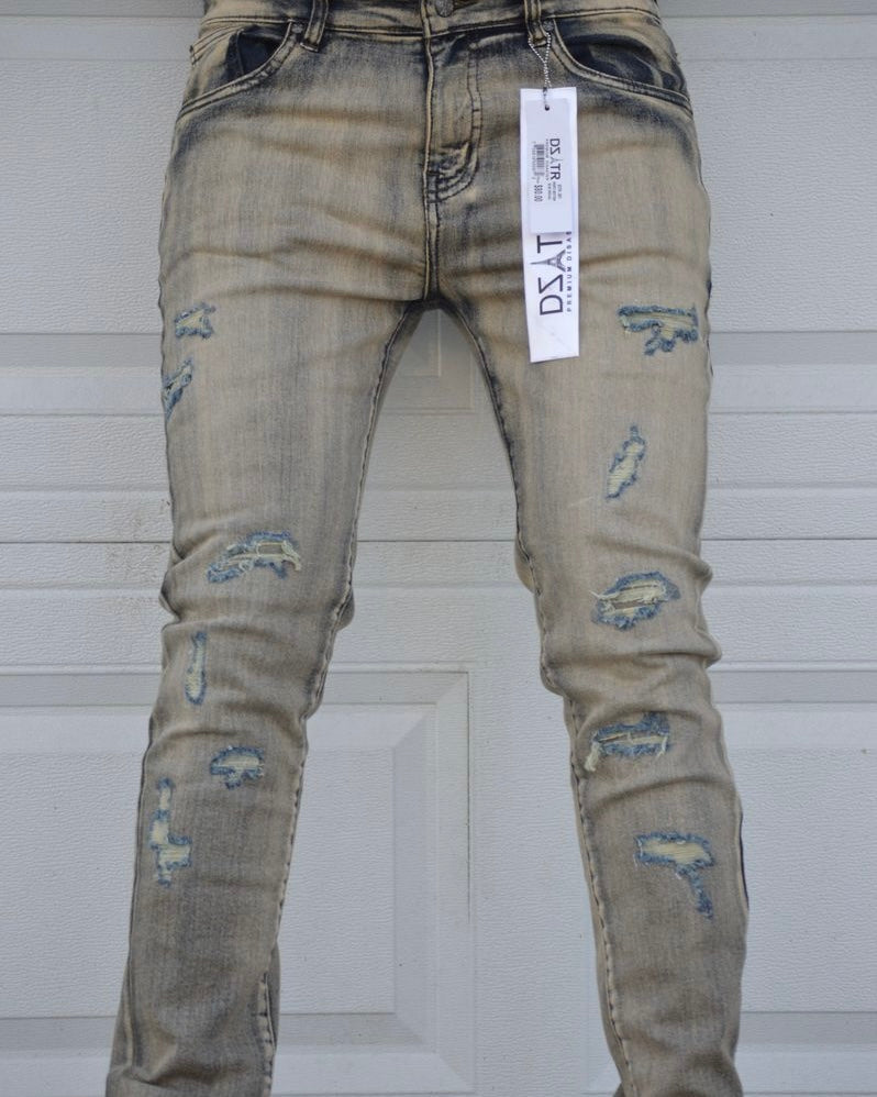 Dzstar Ripped Vintage Stretch Jeans for men