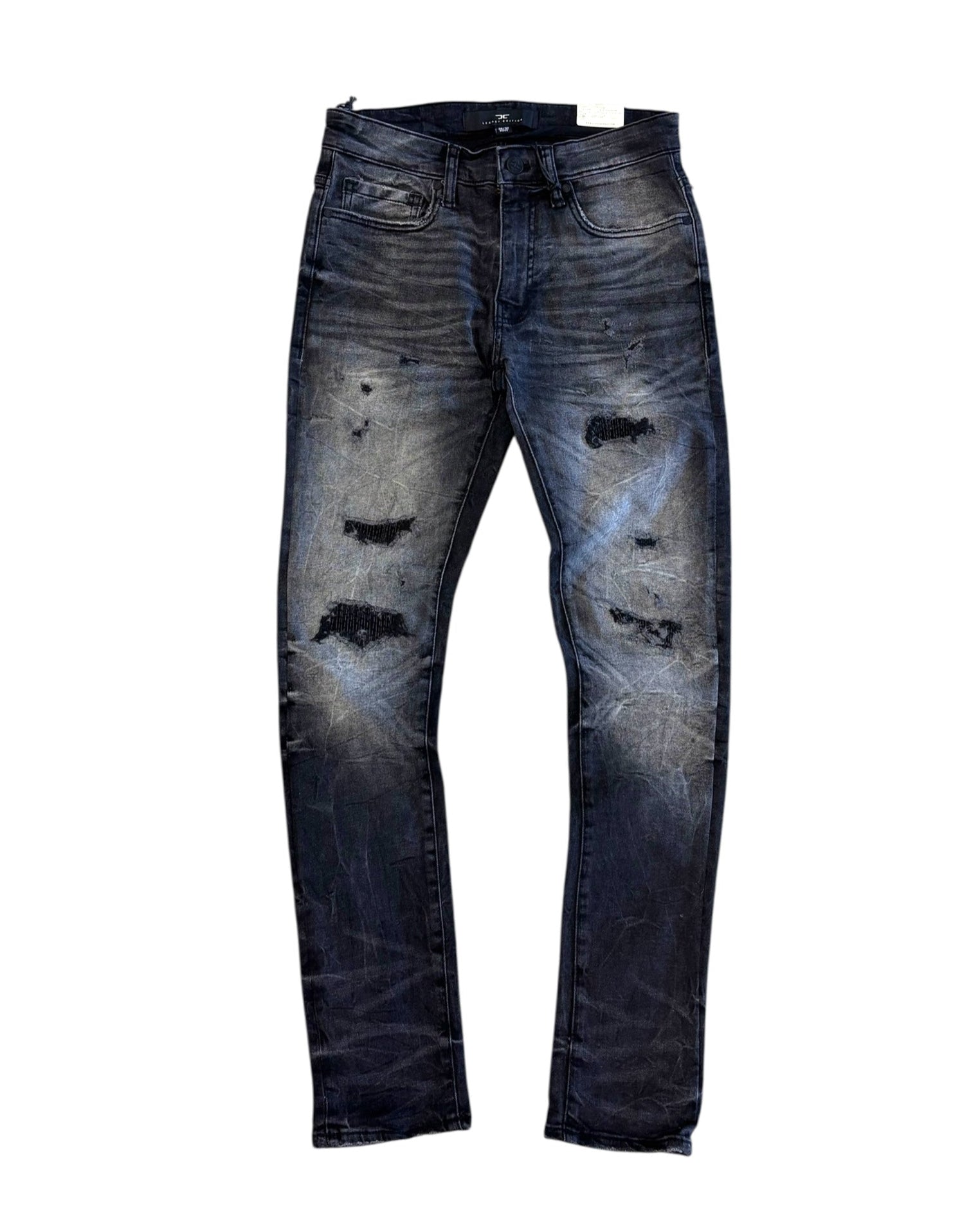 Jordan Craig Ross shredded jeans in shadow black