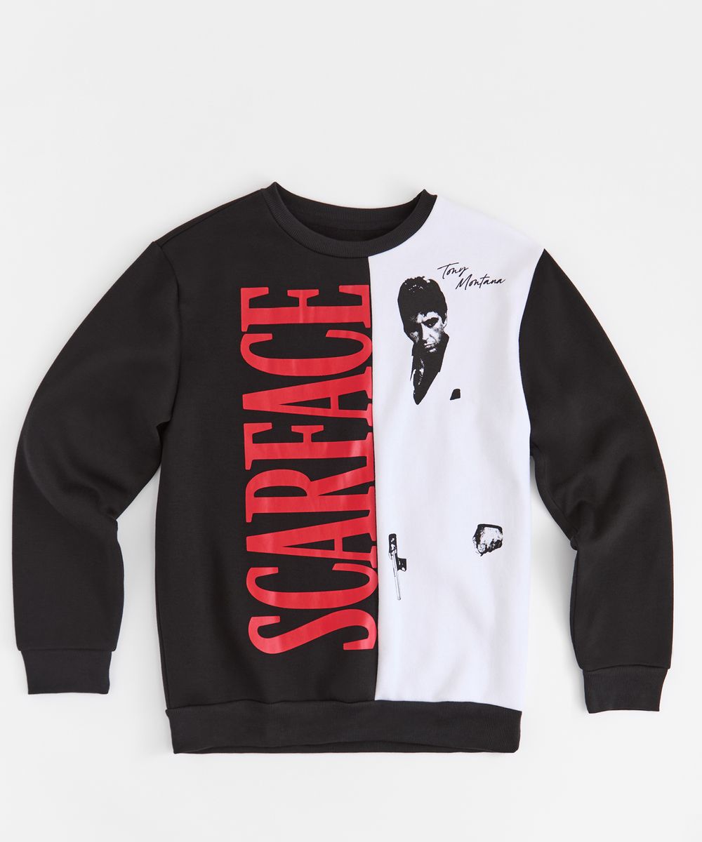 Sweatshirt with 'Scarface' design on a white background