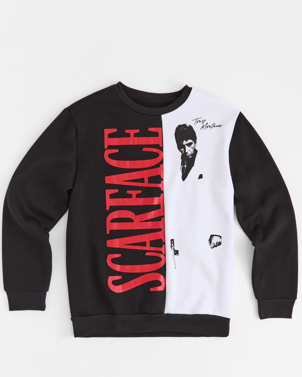 Sweatshirt with 'Scarface' design on a white background