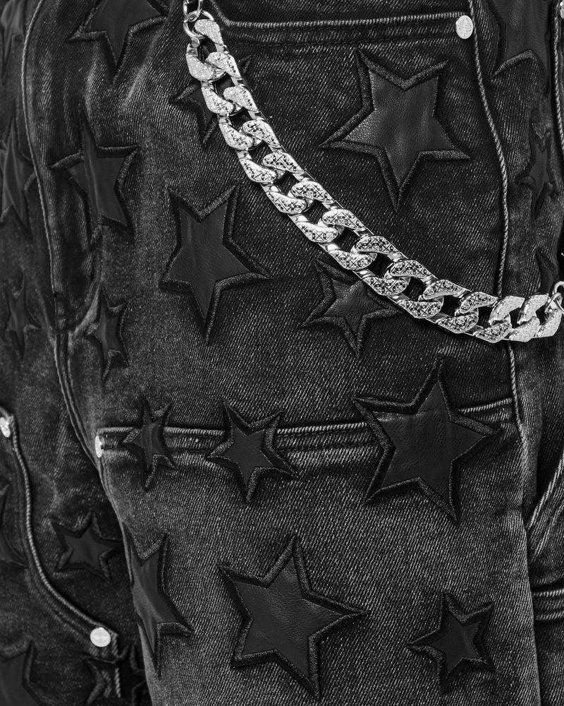 Stars Denim Shorts