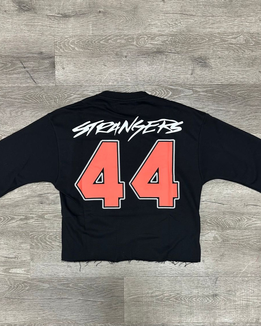 BKYS STRIKE FRENCH TERRY CROP TEE IN BLACK