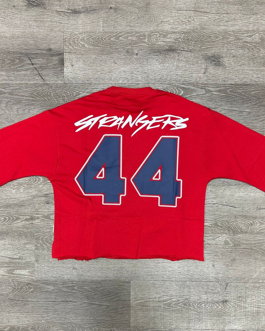 BKYS STRIKE FRENCH TERRY CROP TEE IN RED