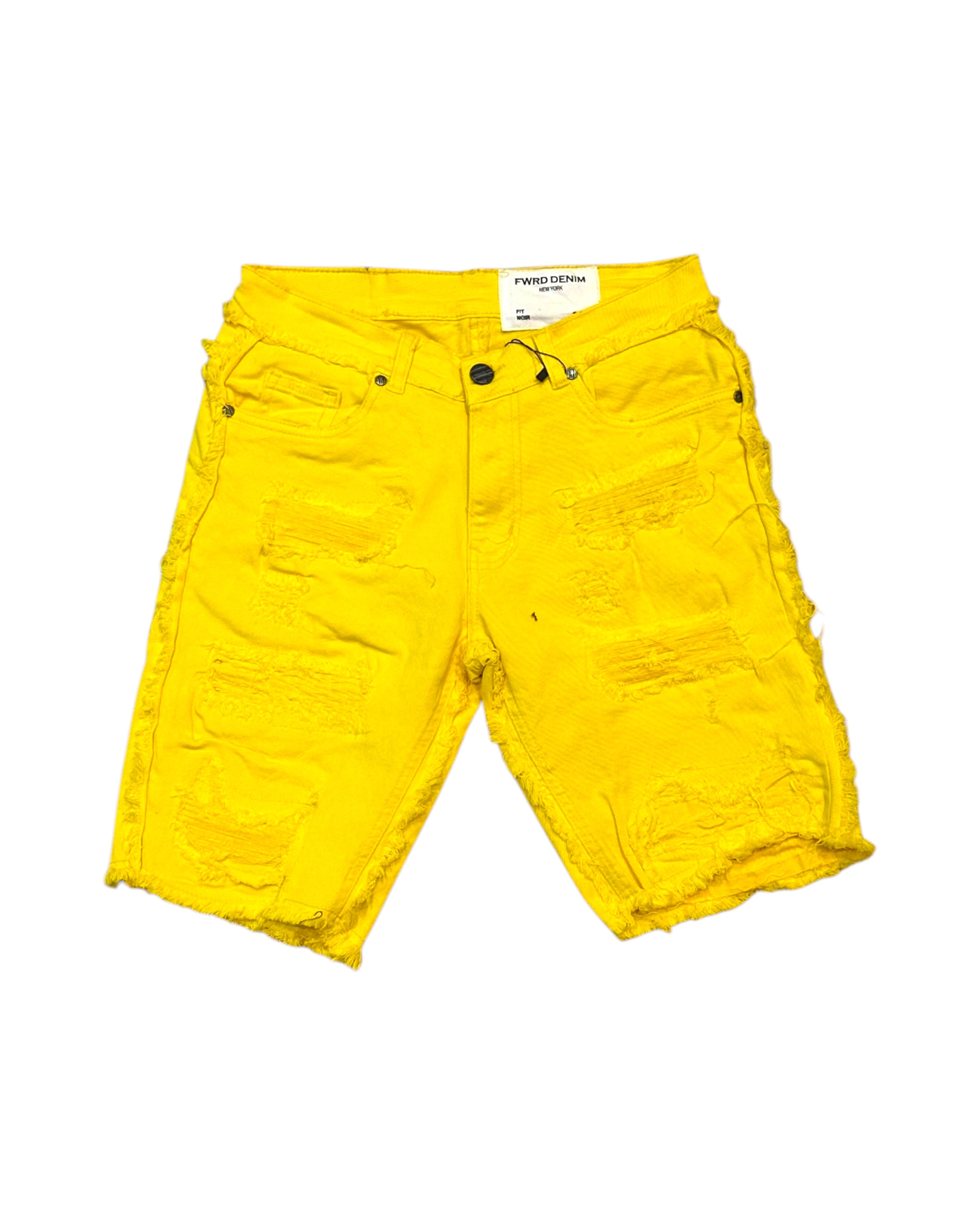 Fwrd Stacked No End Twill Shorts In yellow