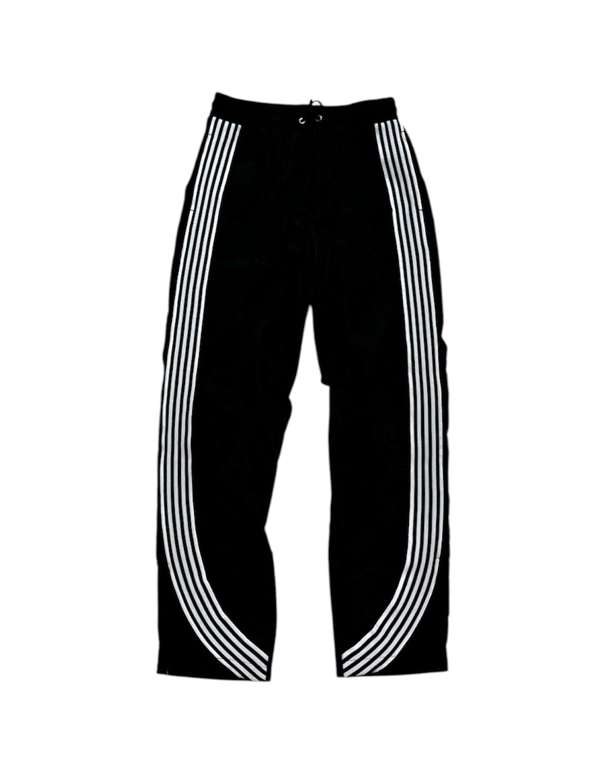 Striped Nylon Relax Pants In Black Color