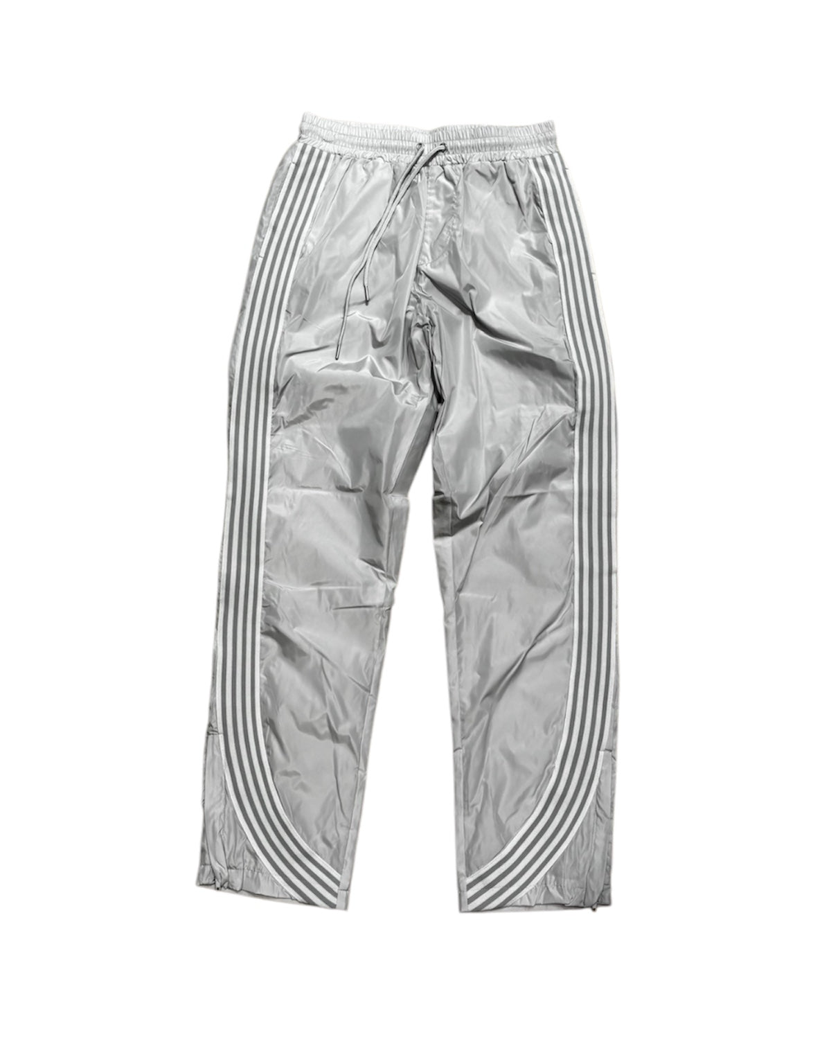 Striped Nylon Relax Pants In Gray Color