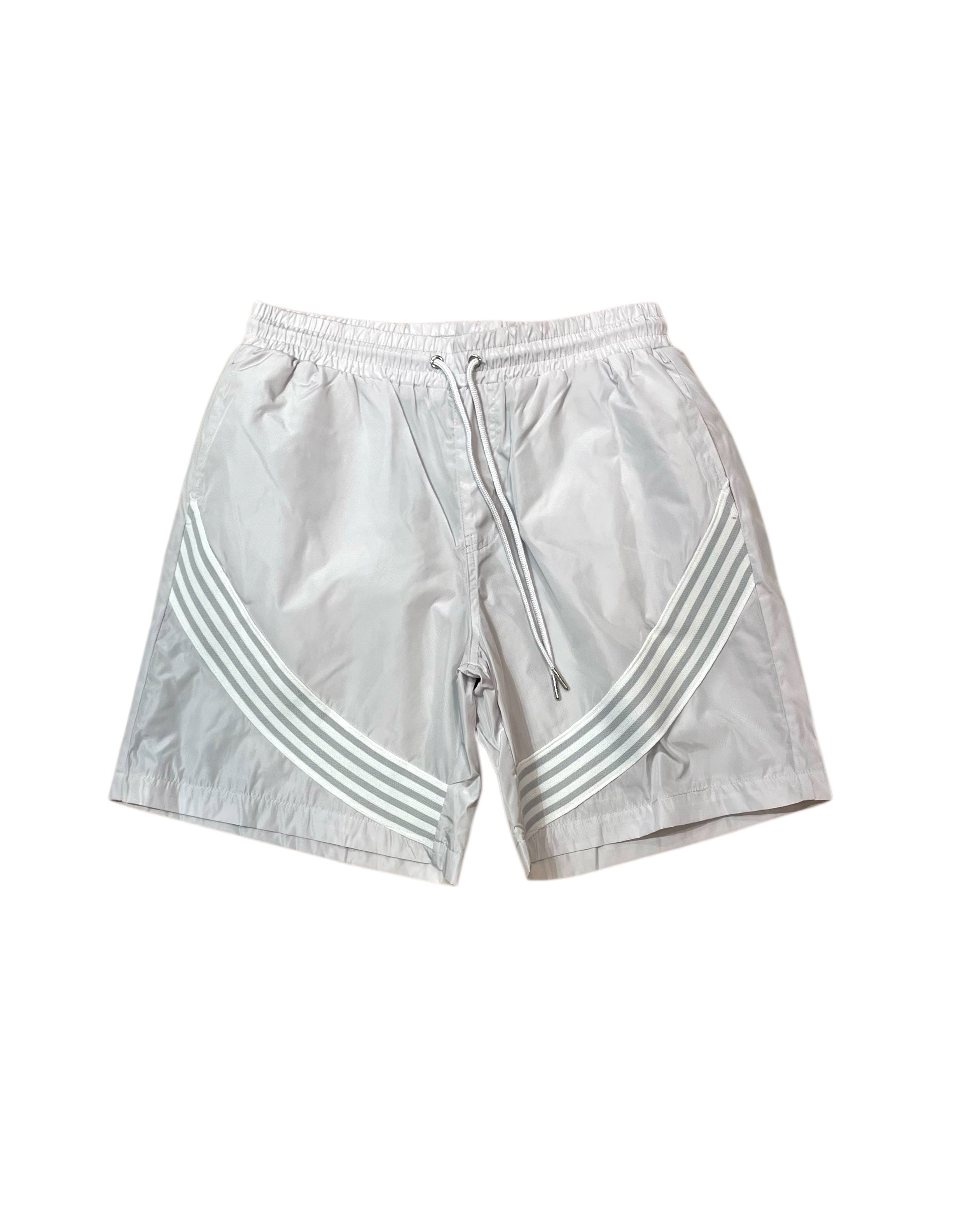 Kindred striped nylon shorts in grey