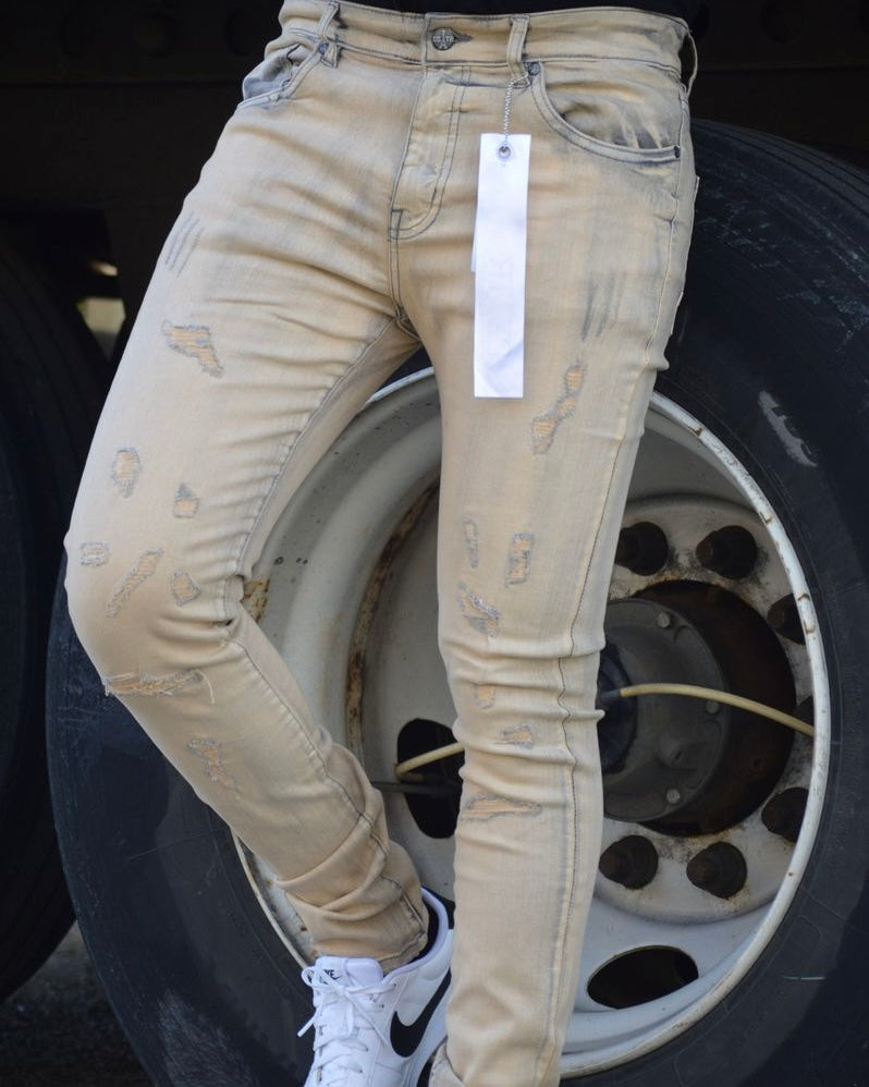 Super Stretched Vintage Wash Jeans In vintage color