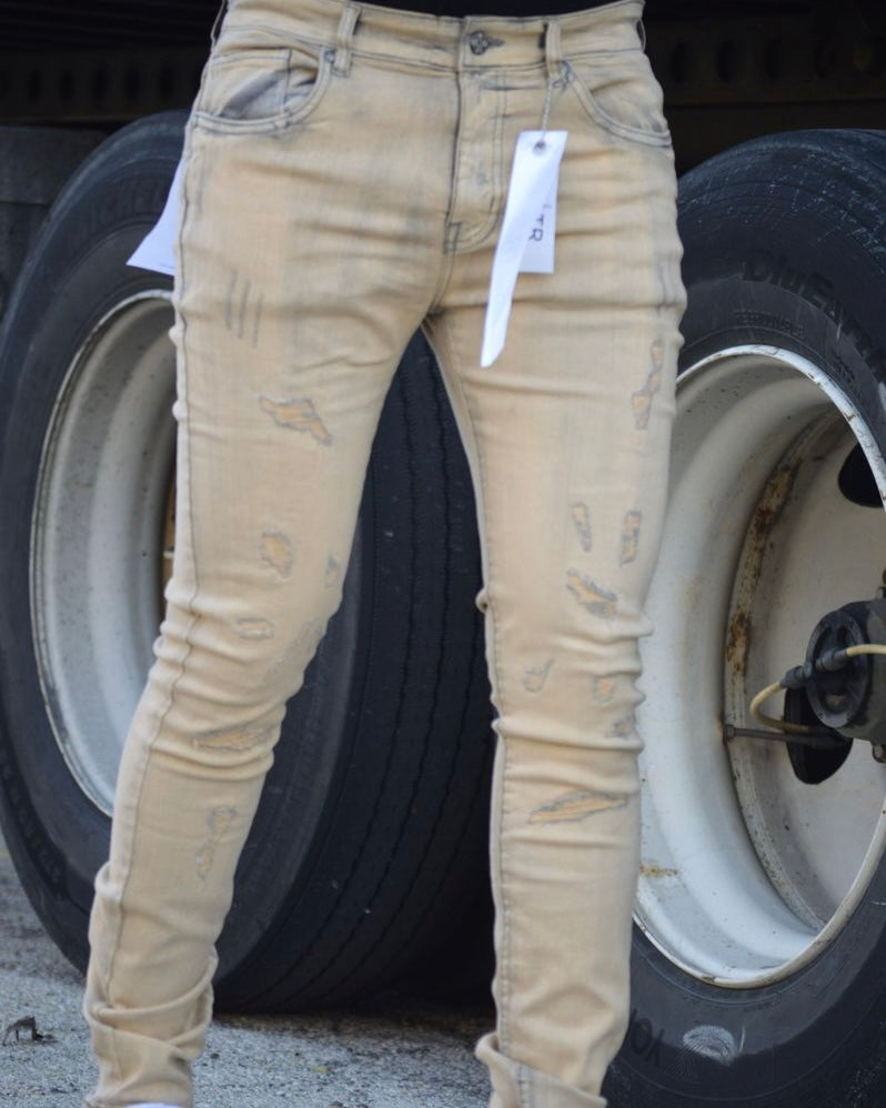 Super Stretched Vintage Wash Jeans in vintage color