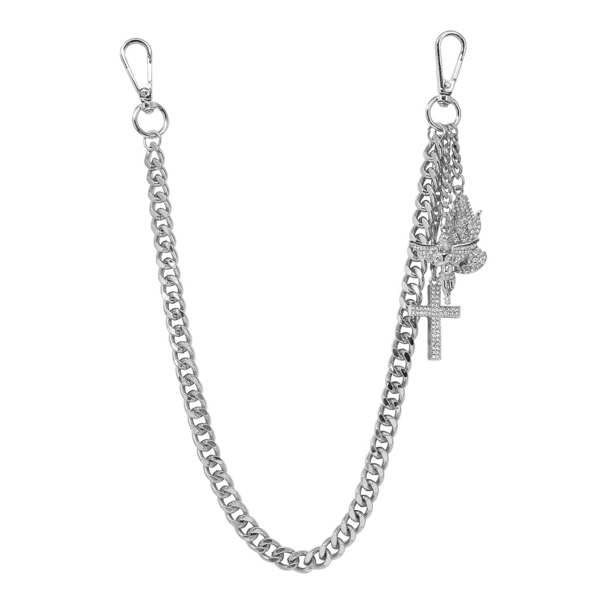 Triple Charm Solid Cuban Pant Chain