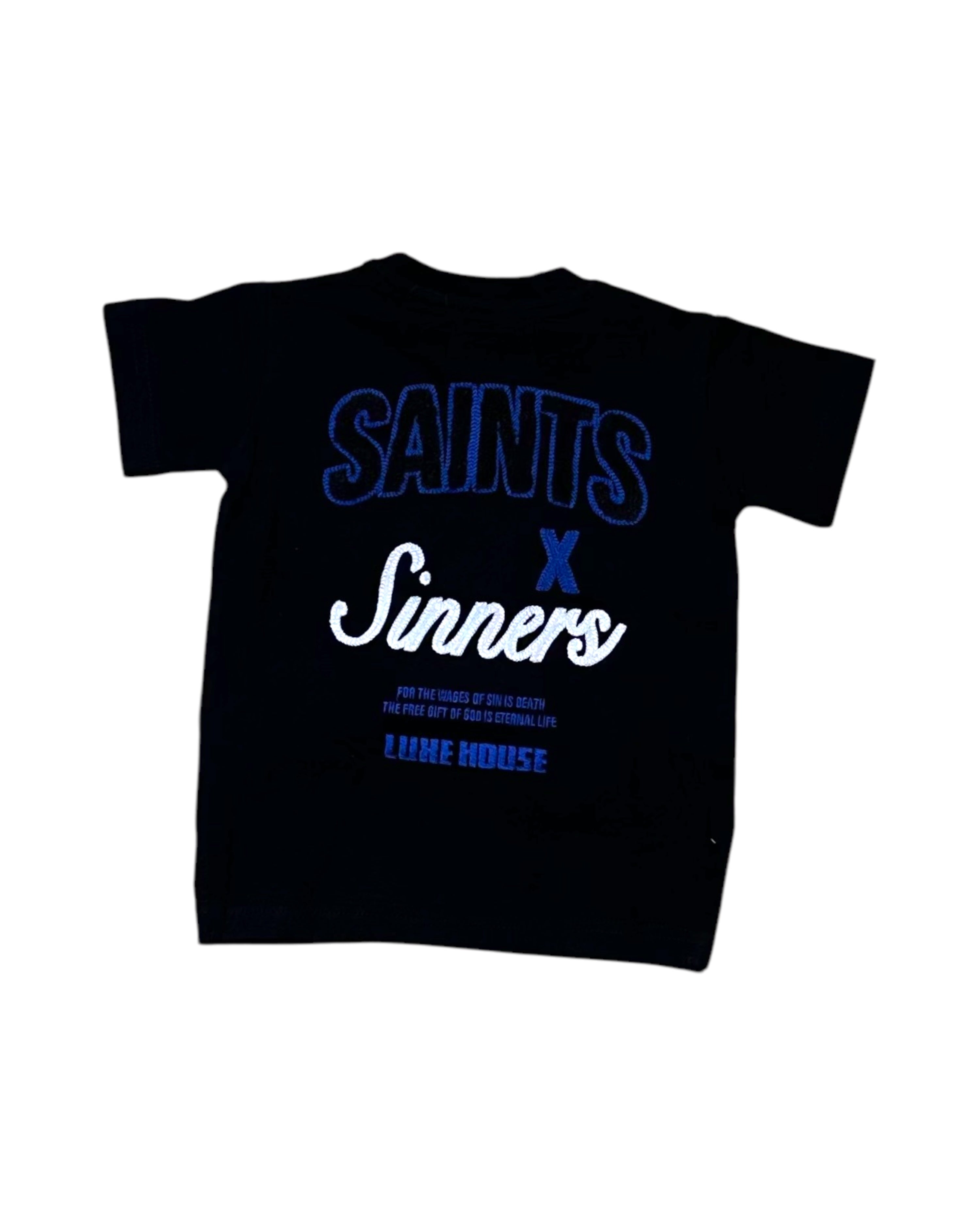 Toddler’s Luxe House Tee In black and blue