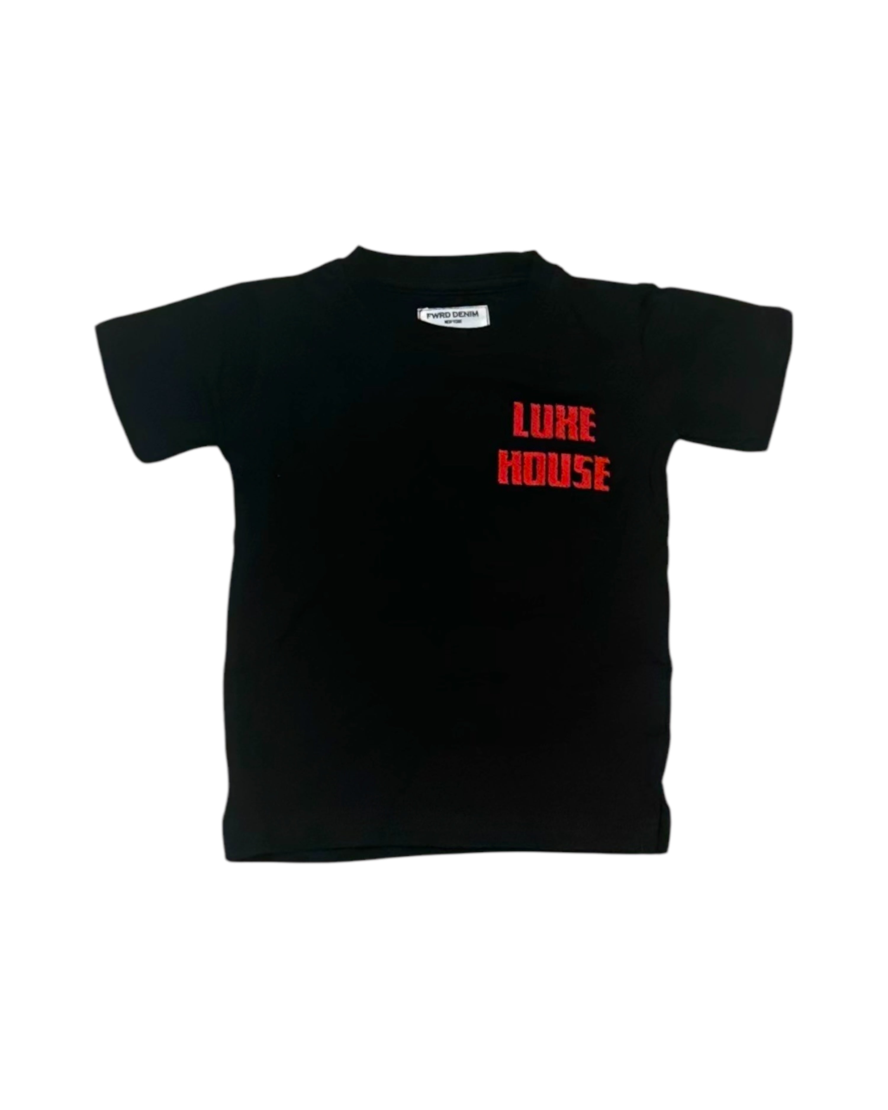 Toddler’s Luxe House Tee In black and red