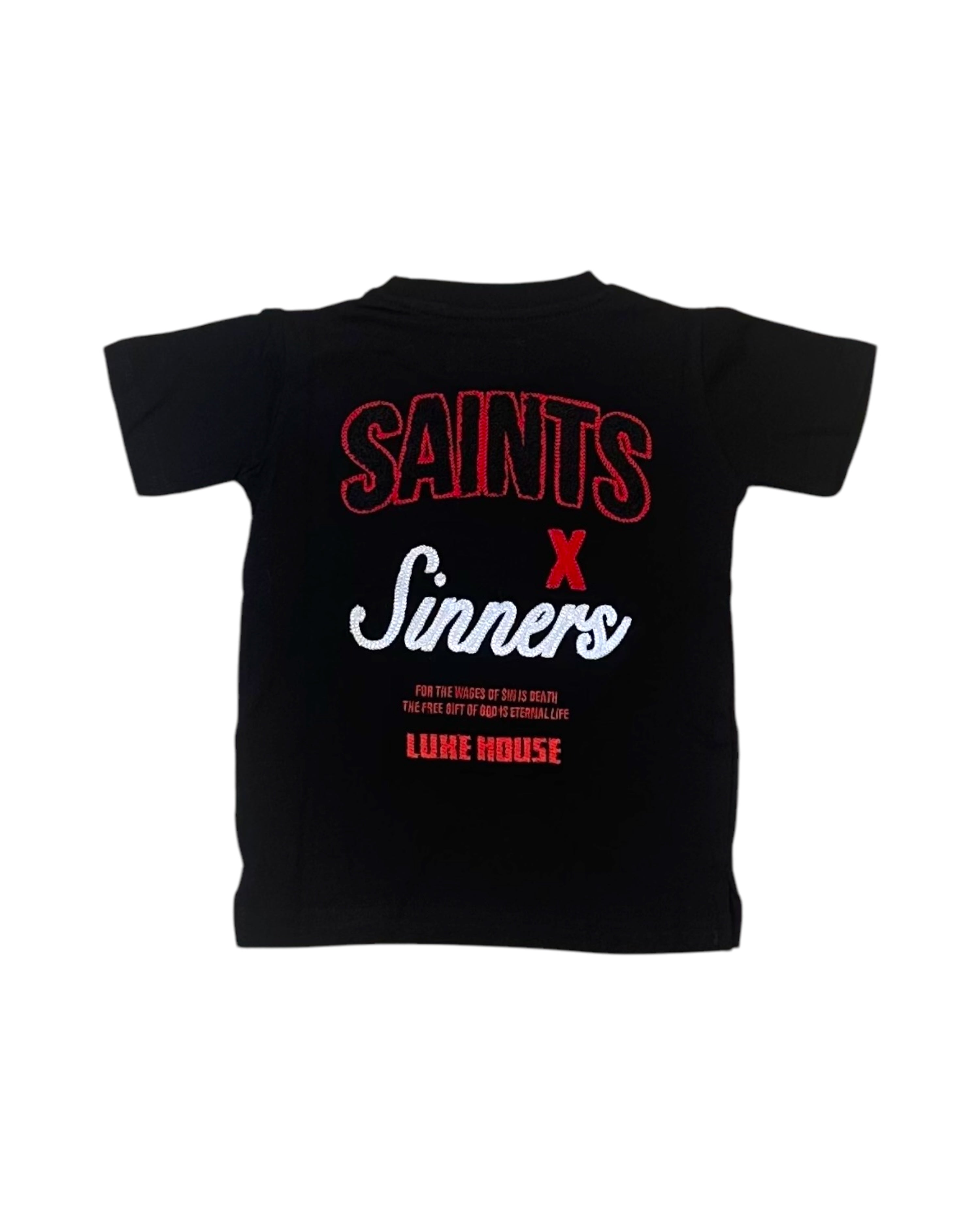 Toddler’s Luxe House Tee In black and red