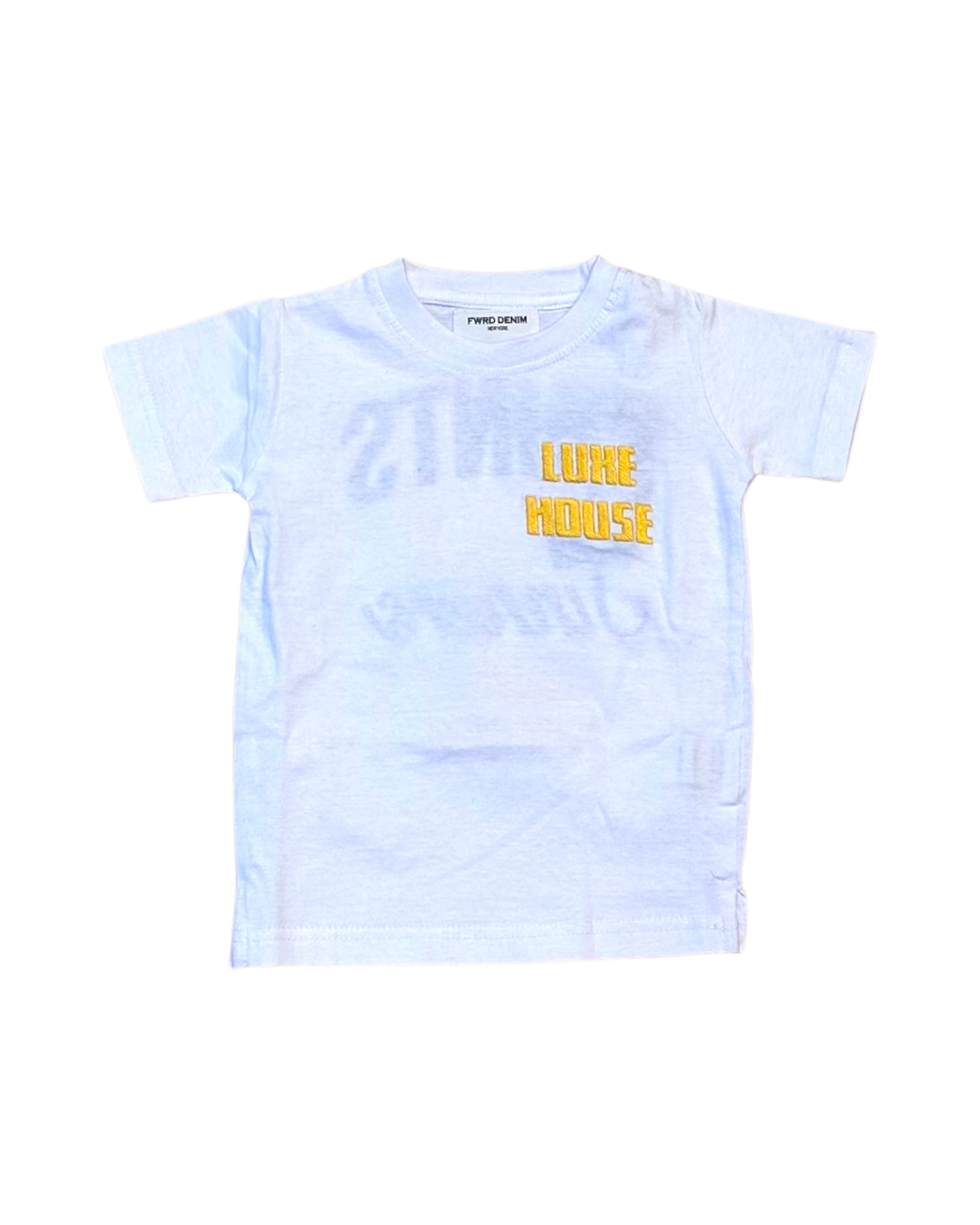 Toddler’s Luxe House Tee In white and yellow