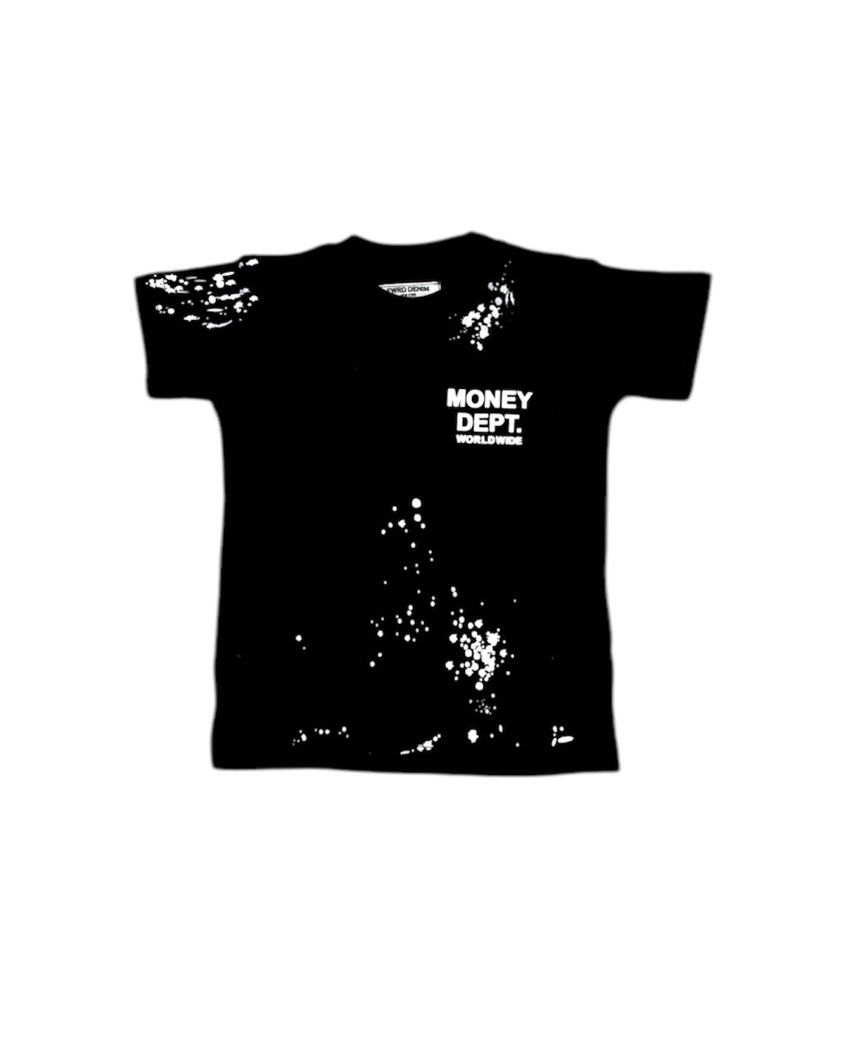 Toddler’s Painted Money Dept. Tee In Black and White Color