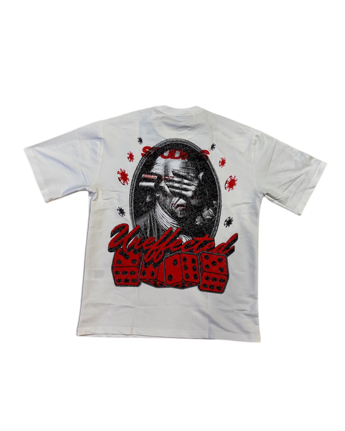 Uneffected Dice Tee In White Color