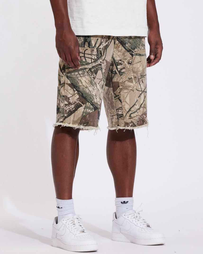 Crysp denim Vince shorts in wood camo