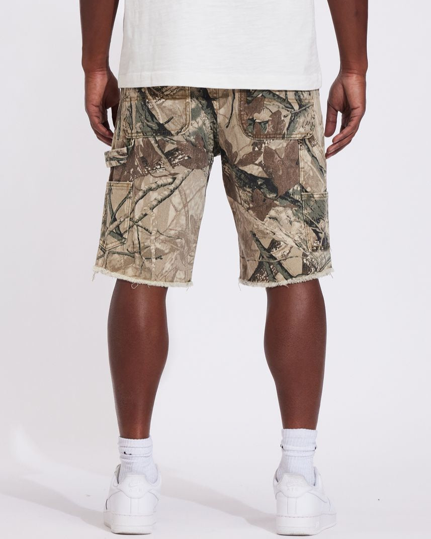 Crysp denim Vince shorts in wood camo