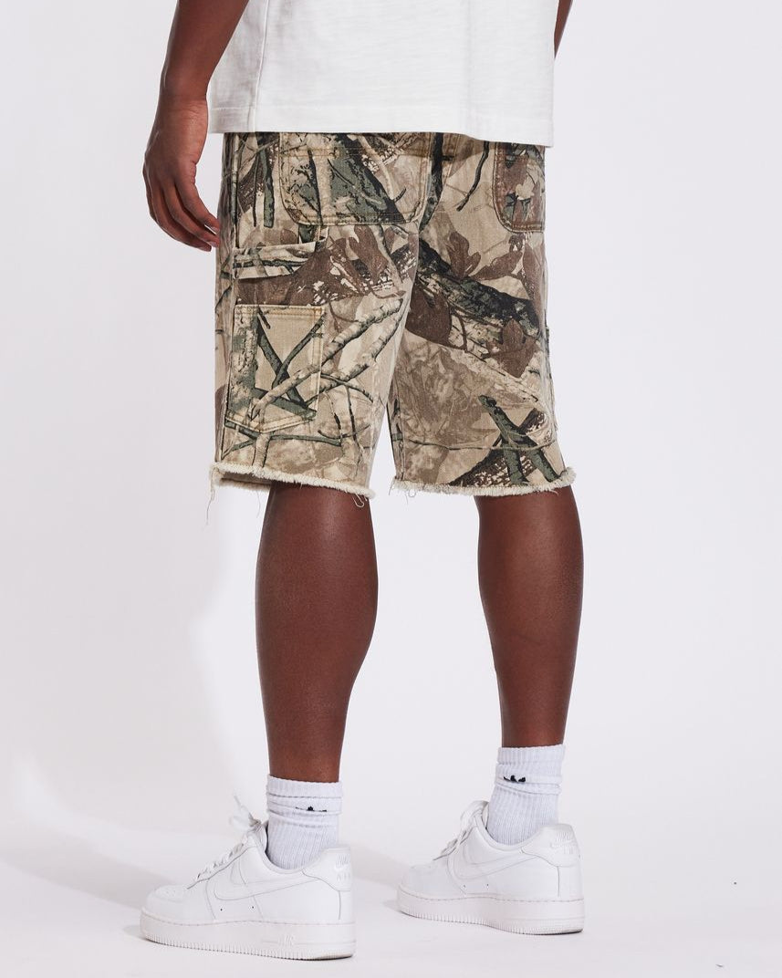 Crysp denim Vince shorts in wood camo