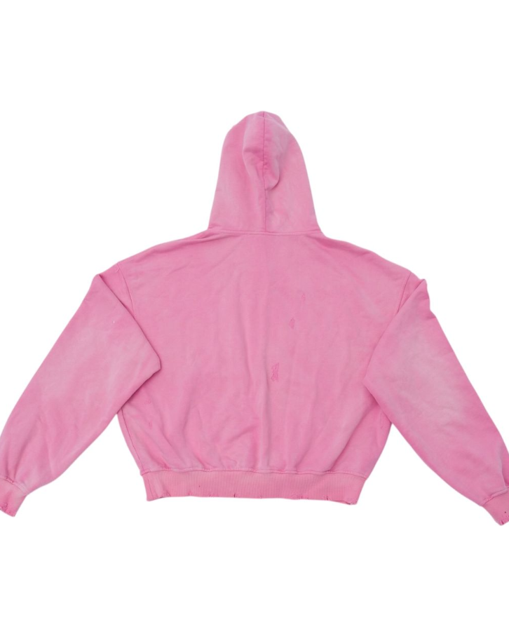 Pink hoodie on a white background