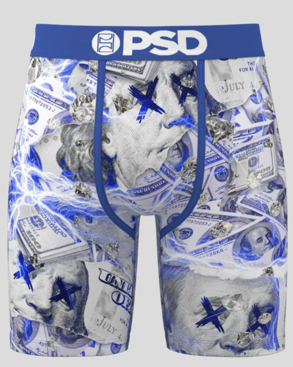 Psd blue hunted briefs in white and blue