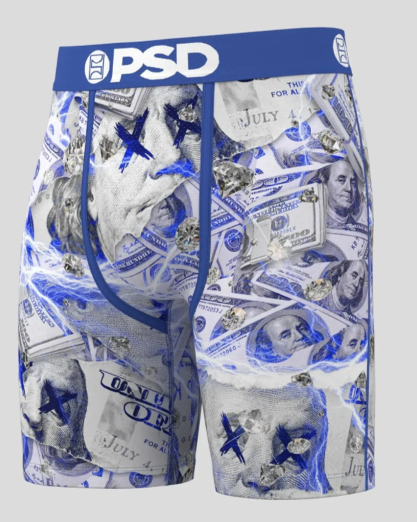 Psd blue hunted briefs in white and blue