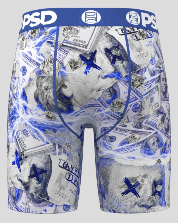 Psd blue hunted briefs in white and blue