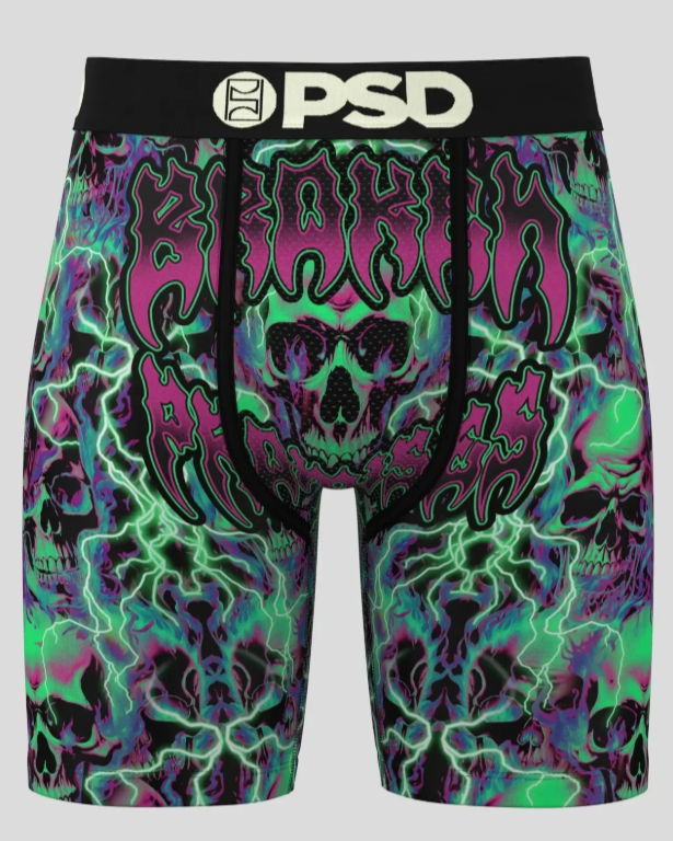 Psd broken promises skull glow briefs in multicolor