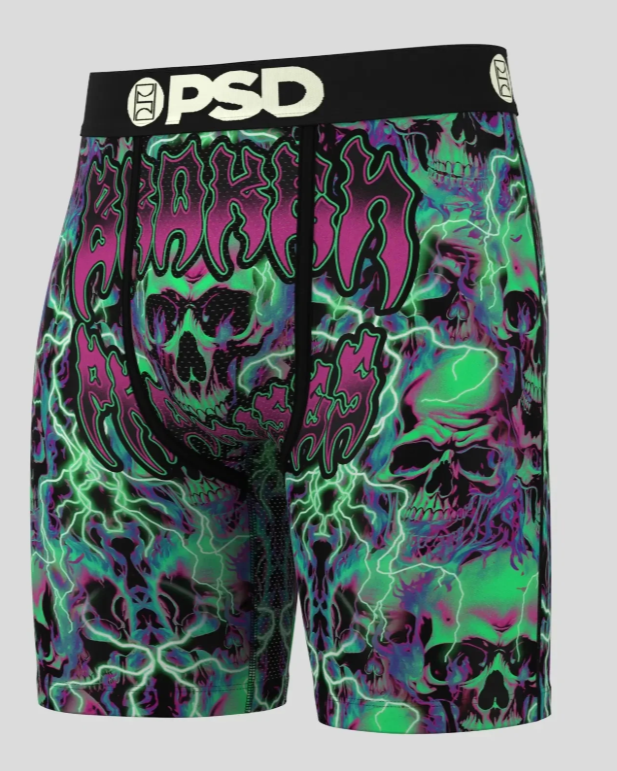 Psd broken promises skull glow briefs in multicolor
