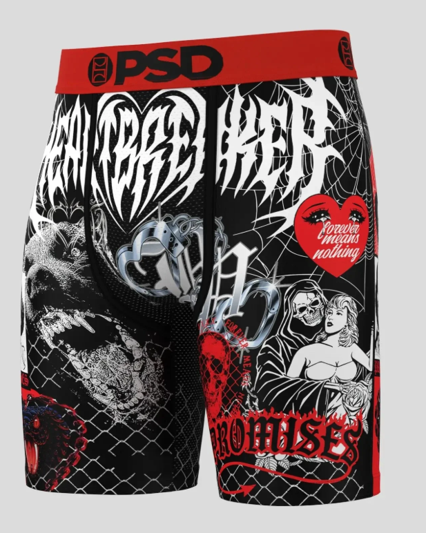 Psd Broken Promises Venue Briefs in black and red